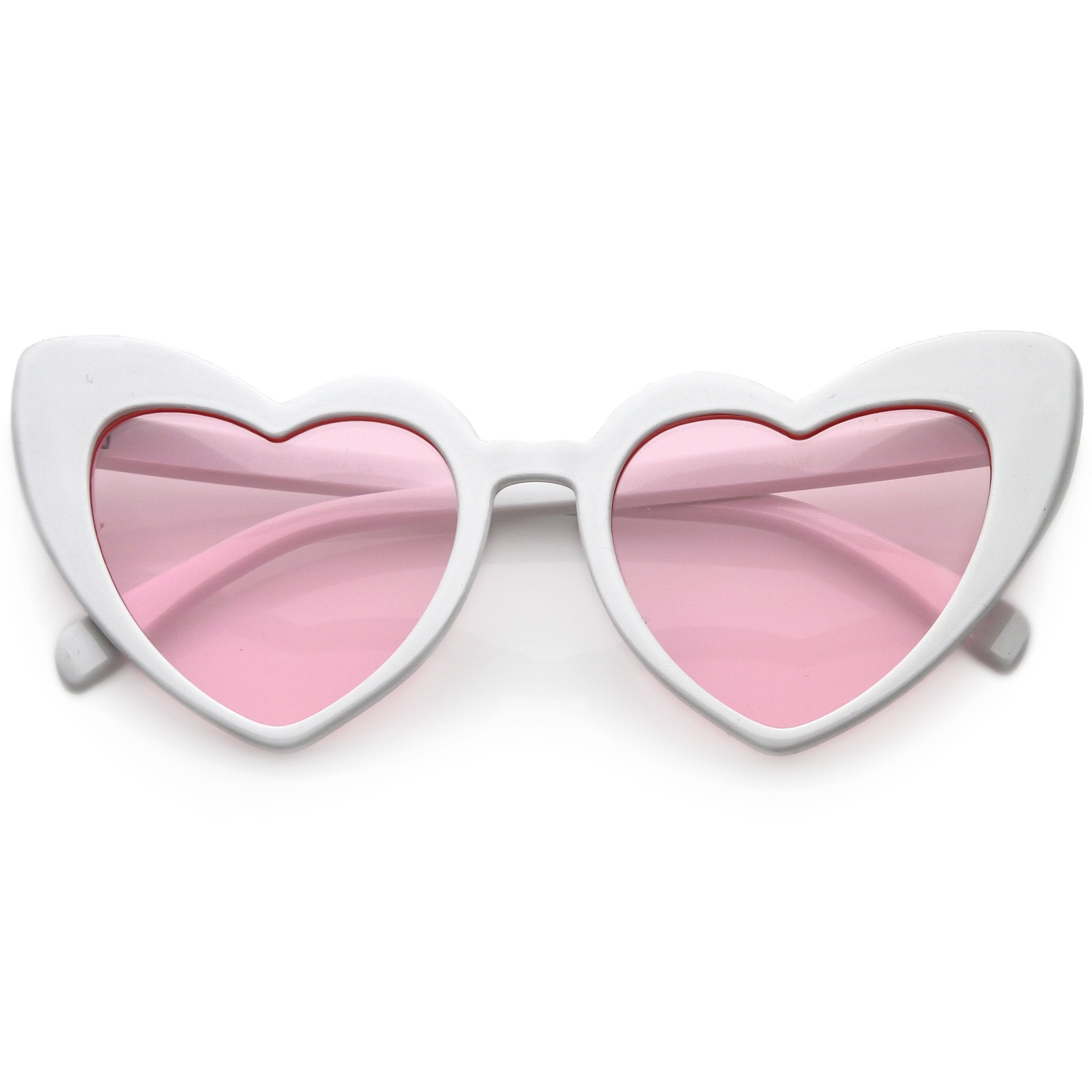 Women's Oversize Translucent Cat Eye Heart Shape Sunglasses C577
