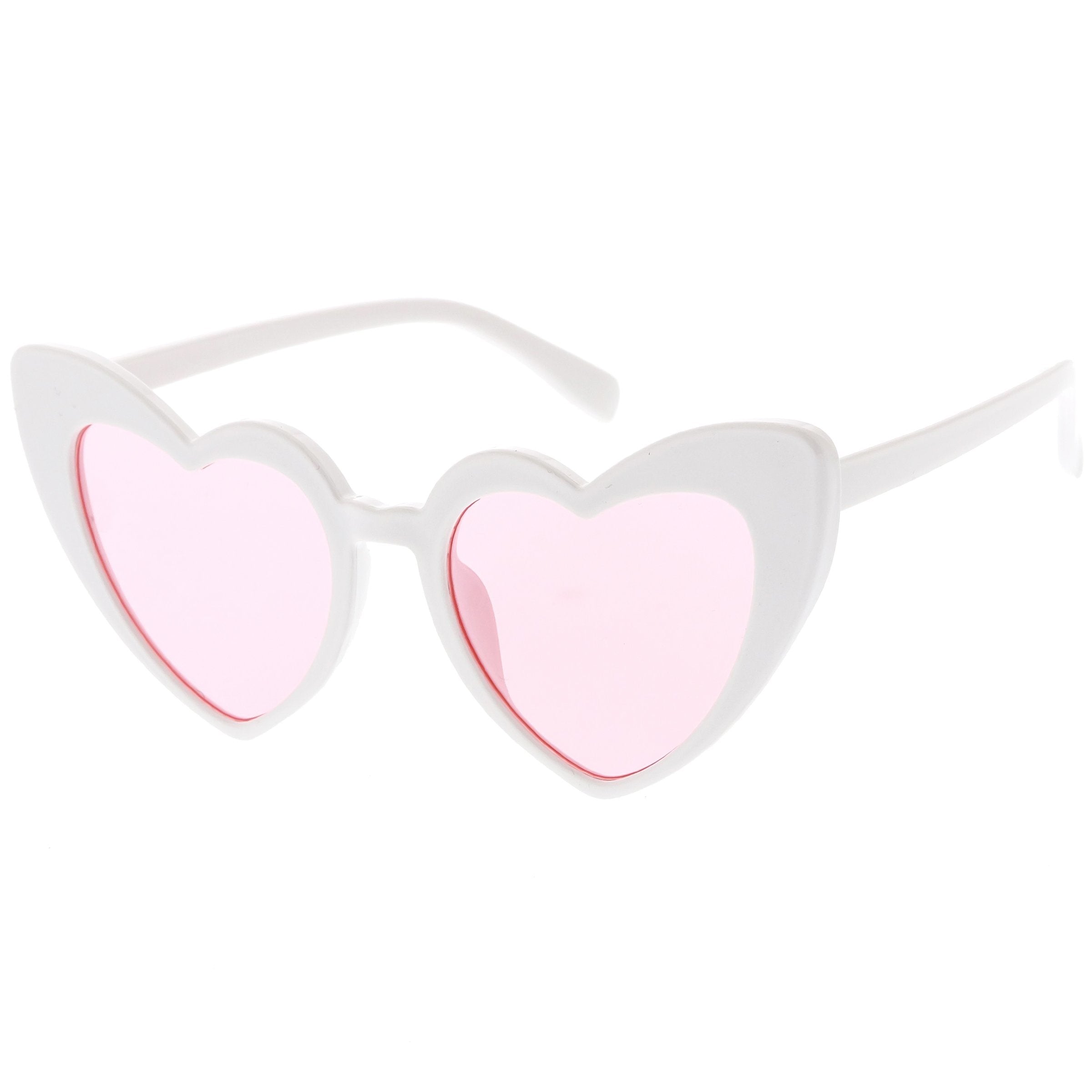 Women's Oversize Translucent Cat Eye Heart Shape Sunglasses C577