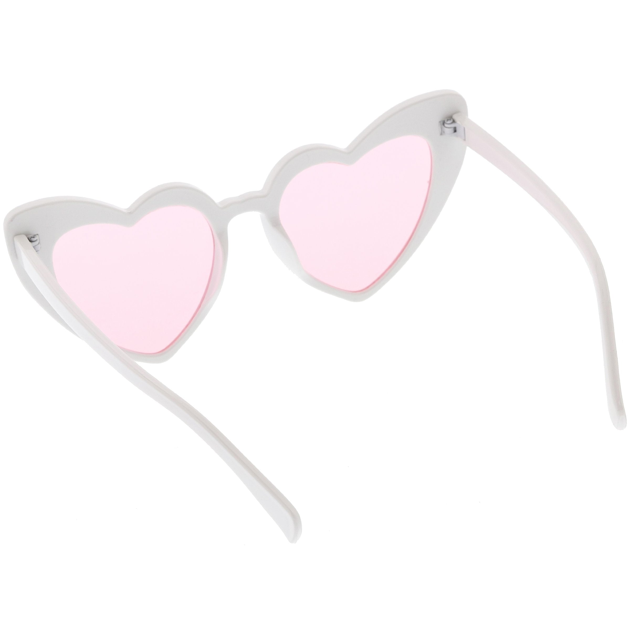 Women's Oversize Translucent Cat Eye Heart Shape Sunglasses C577