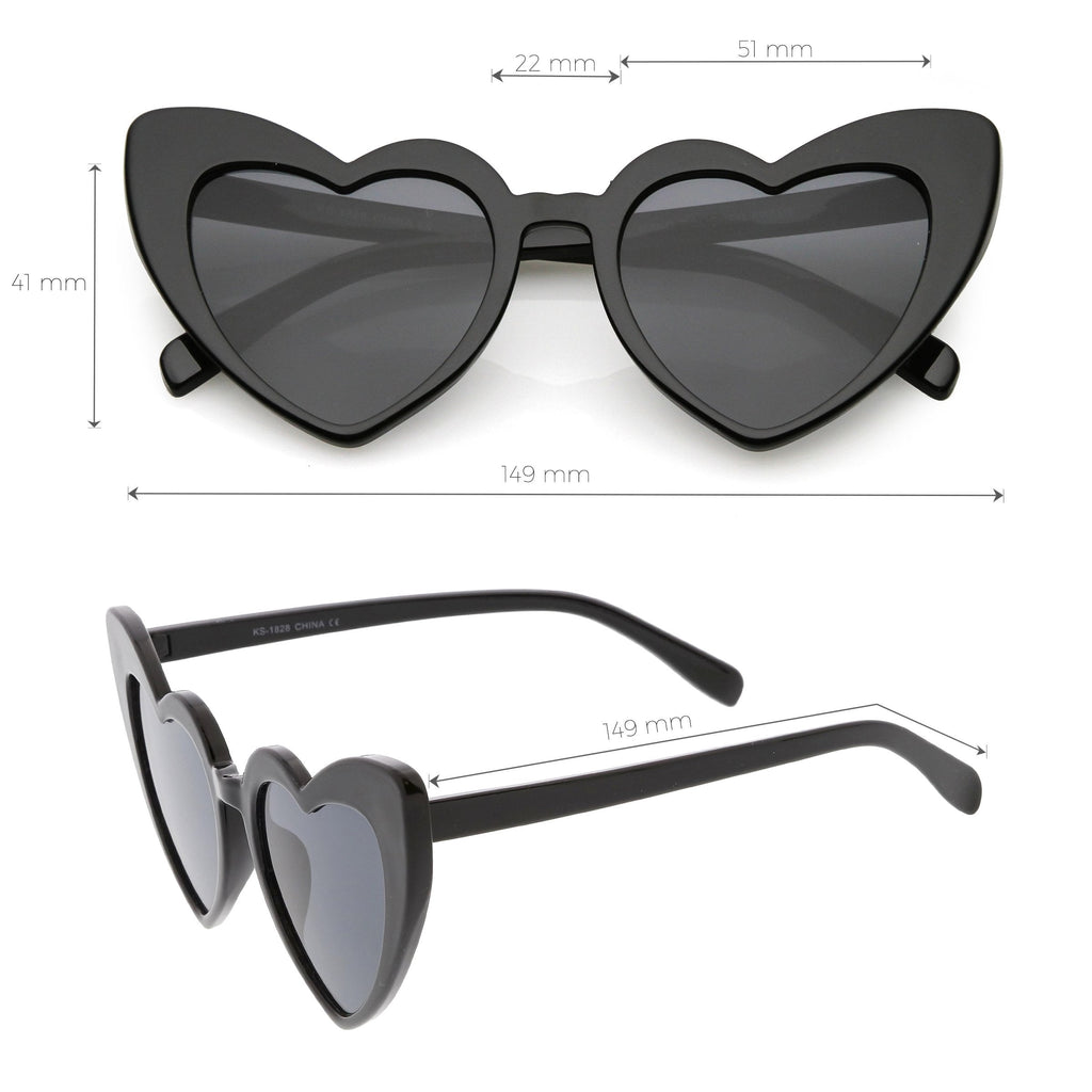Women's Oversize Translucent Cat Eye Heart Shape Sunglasses C577