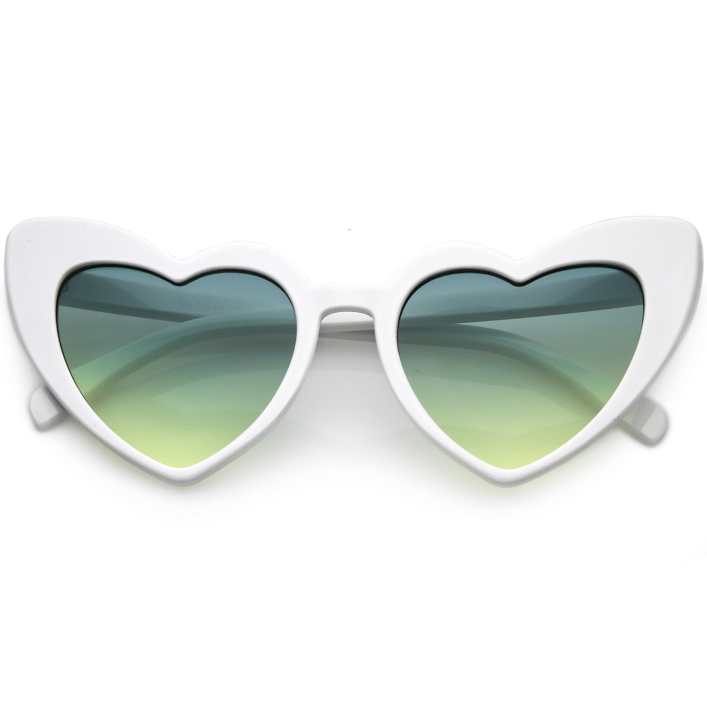 Women's Oversize Color Tone Heart Shape Cat Eye Sunglasses C576