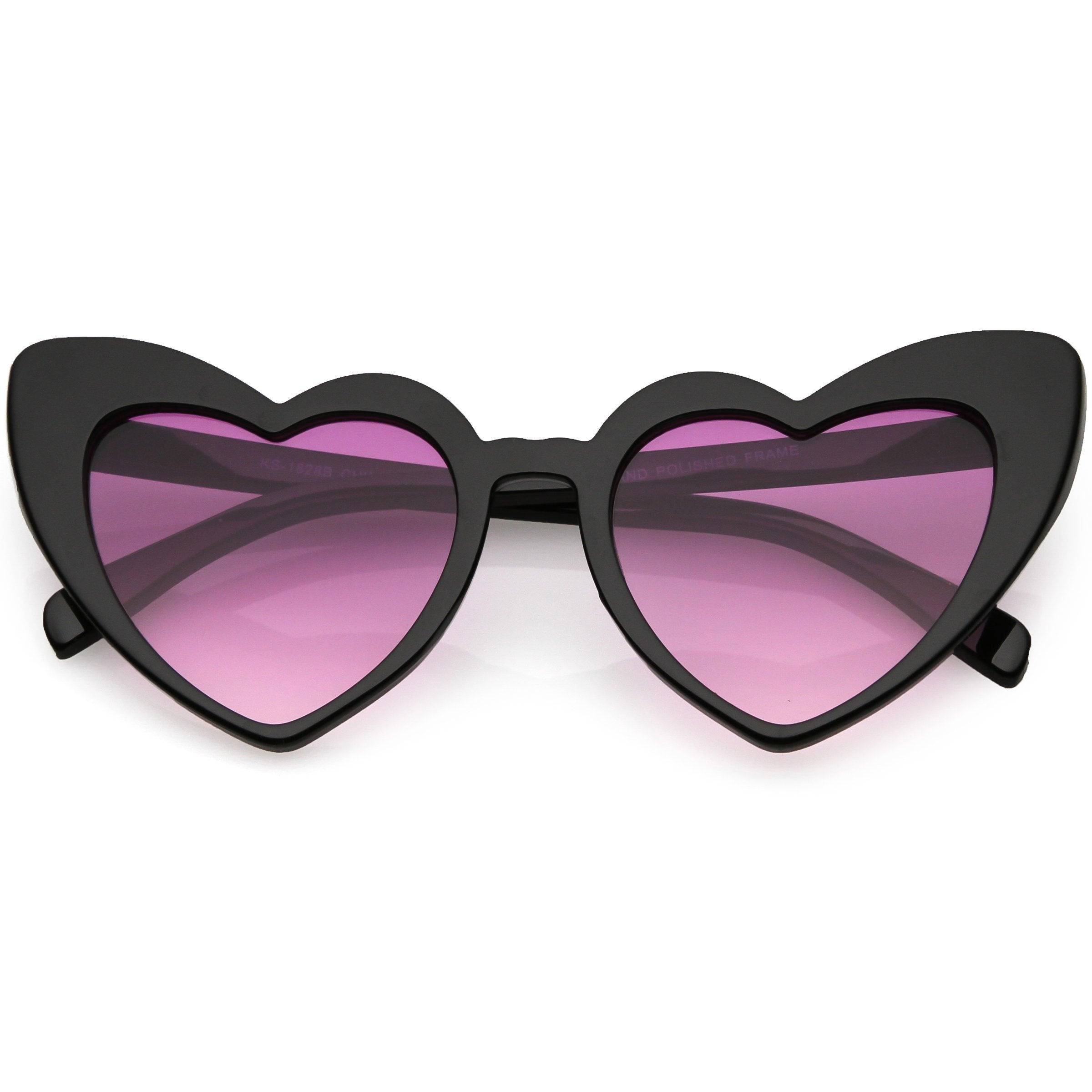 Women's Oversize Color Tone Heart Shape Cat Eye Sunglasses C576