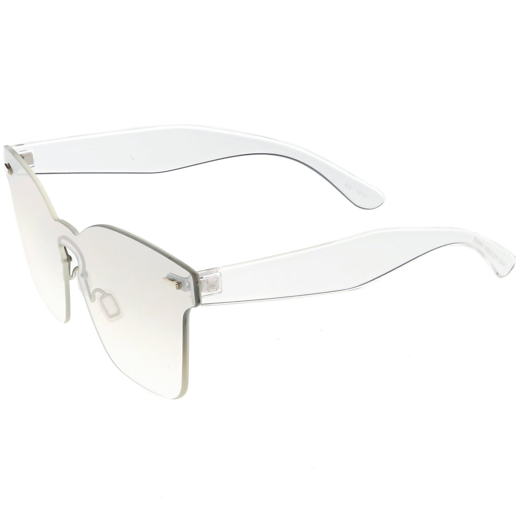 Oversize Retro Modern Mono Futuristic Color Tone Lens Horn Rimmed Sunglasses C505