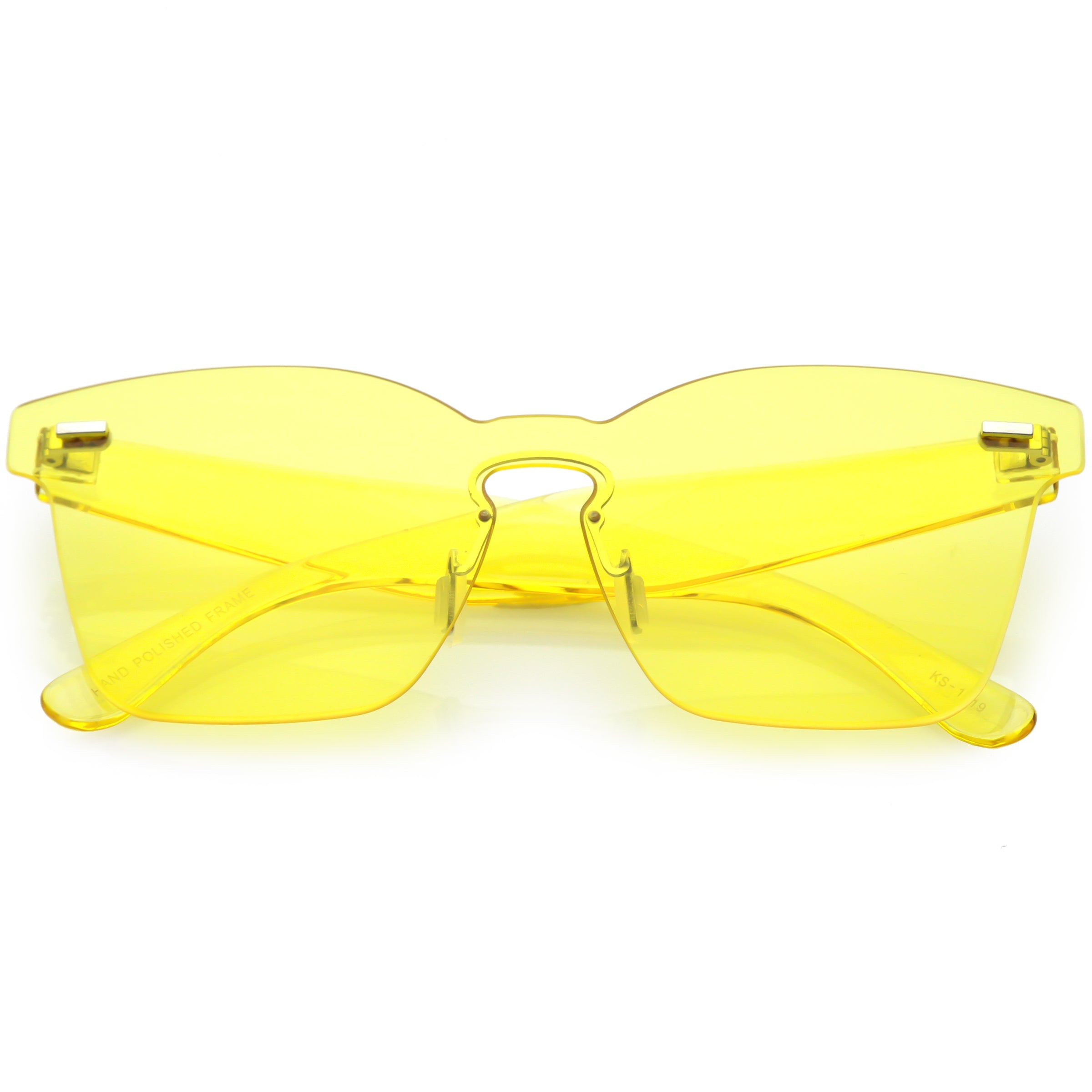 Oversize Retro Modern Mono Futuristic Color Tone Lens Horn Rimmed Sunglasses C505