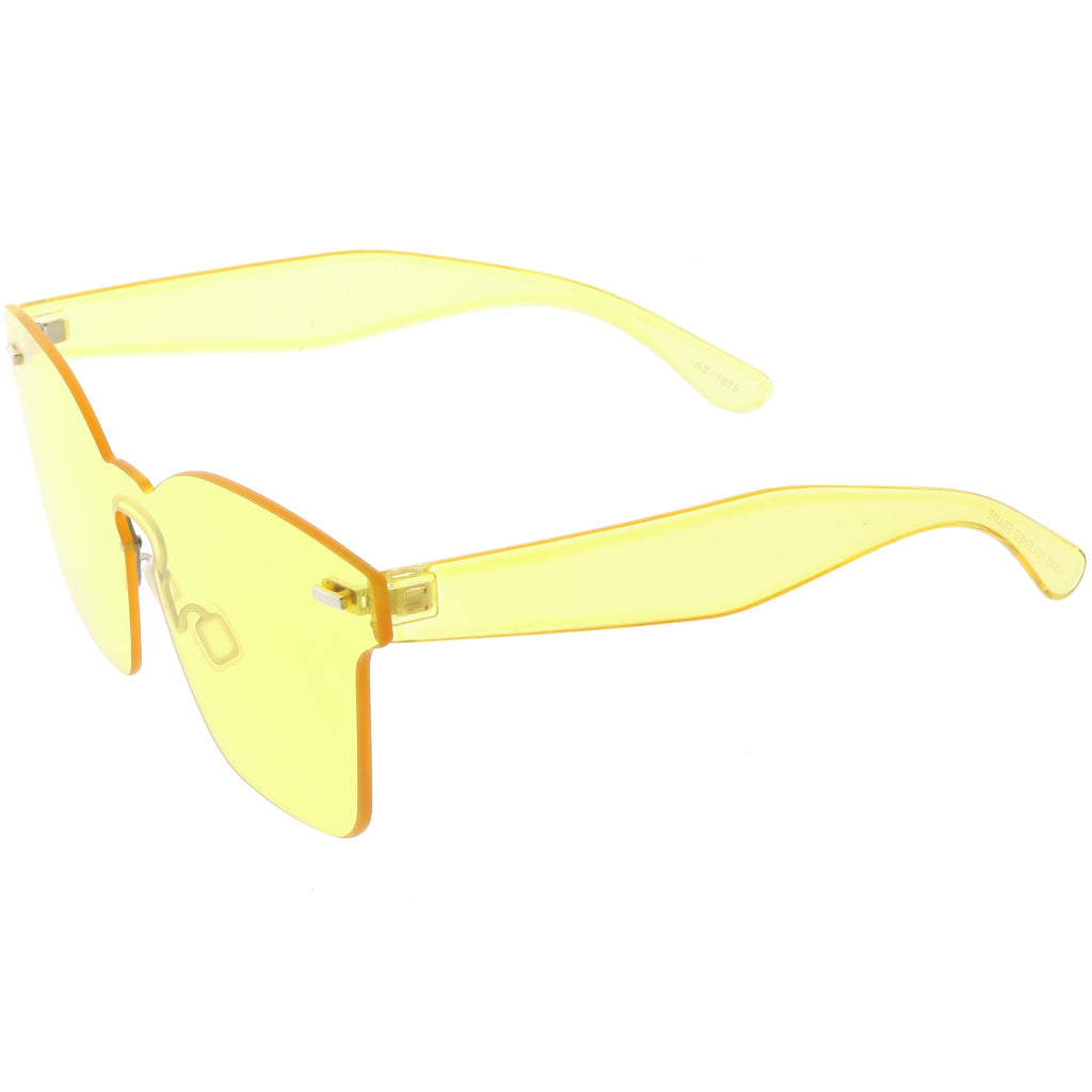 Oversize Retro Modern Mono Futuristic Color Tone Lens Horn Rimmed Sunglasses C505