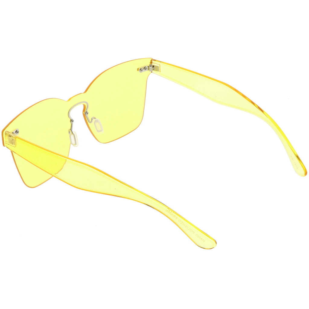 Oversize Retro Modern Mono Futuristic Color Tone Lens Horn Rimmed Sunglasses C505