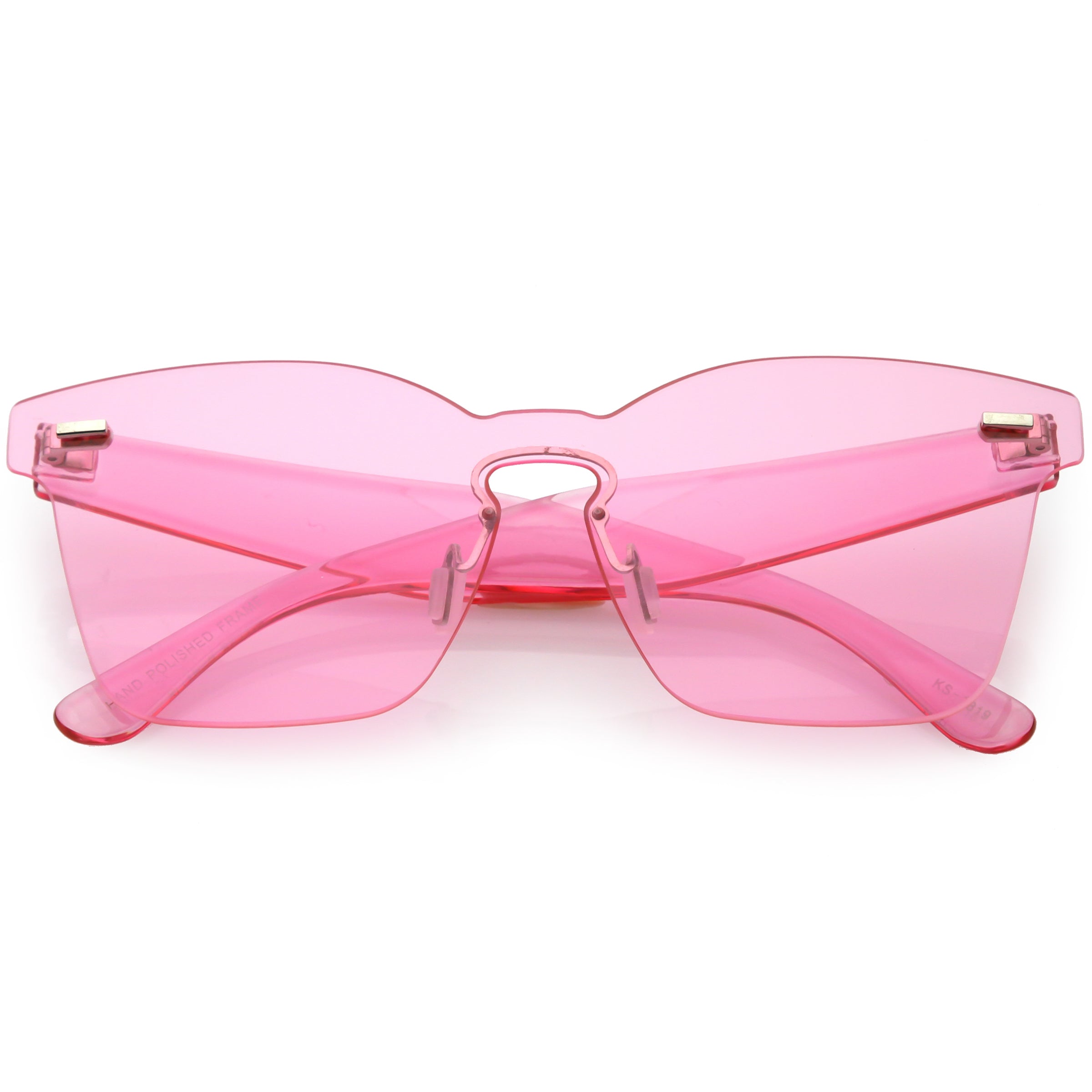 Oversize Retro Modern Mono Futuristic Color Tone Lens Horn Rimmed Sunglasses C505