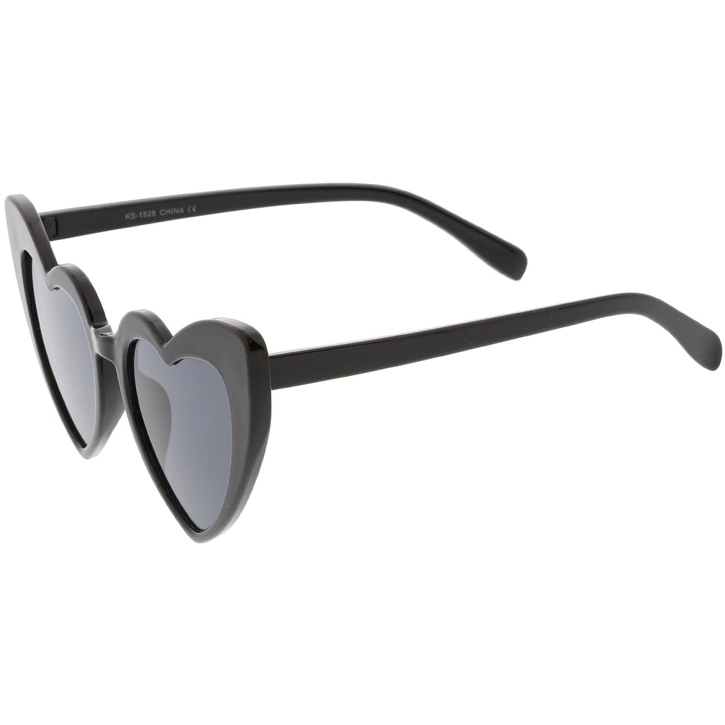 Women's Oversize Translucent Cat Eye Heart Shape Sunglasses C577
