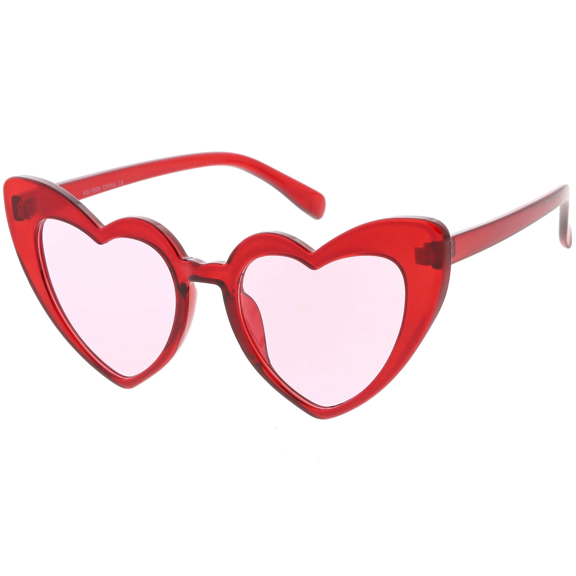 Women's Oversize Translucent Cat Eye Heart Shape Sunglasses C577