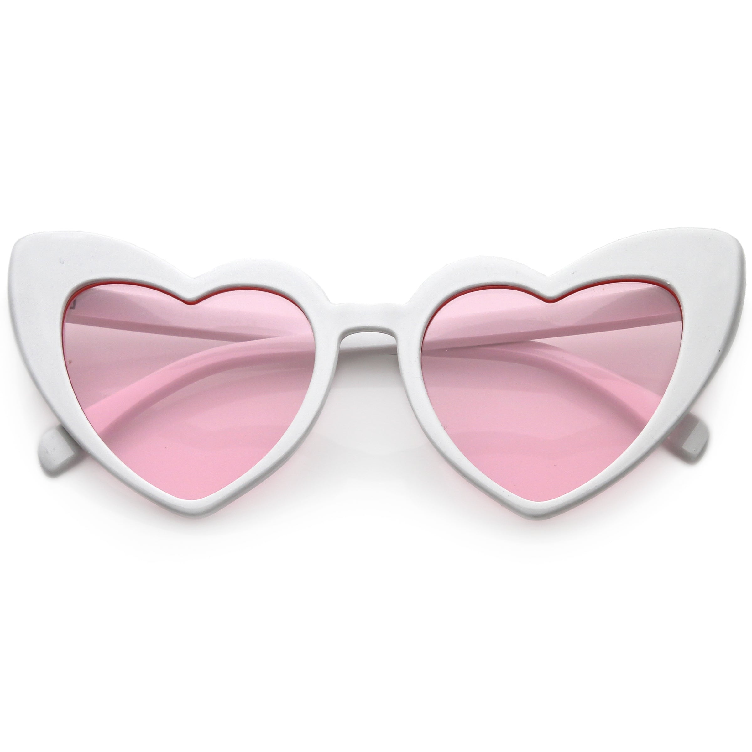 Women's Oversize Translucent Cat Eye Heart Shape Sunglasses C577