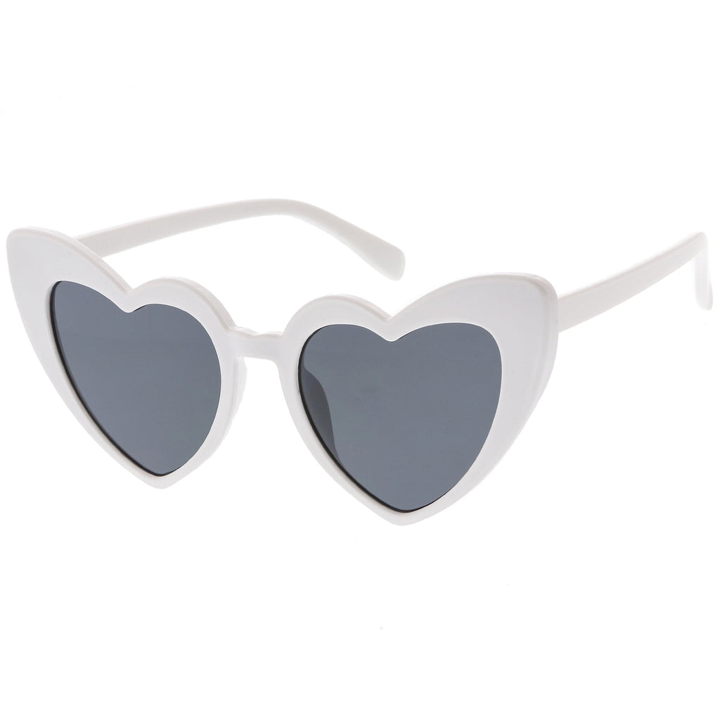 Women's Oversize Translucent Cat Eye Heart Shape Sunglasses C577