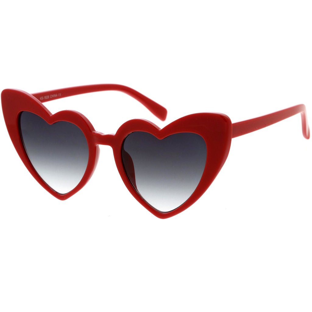 Women's Oversize Translucent Cat Eye Heart Shape Sunglasses C577