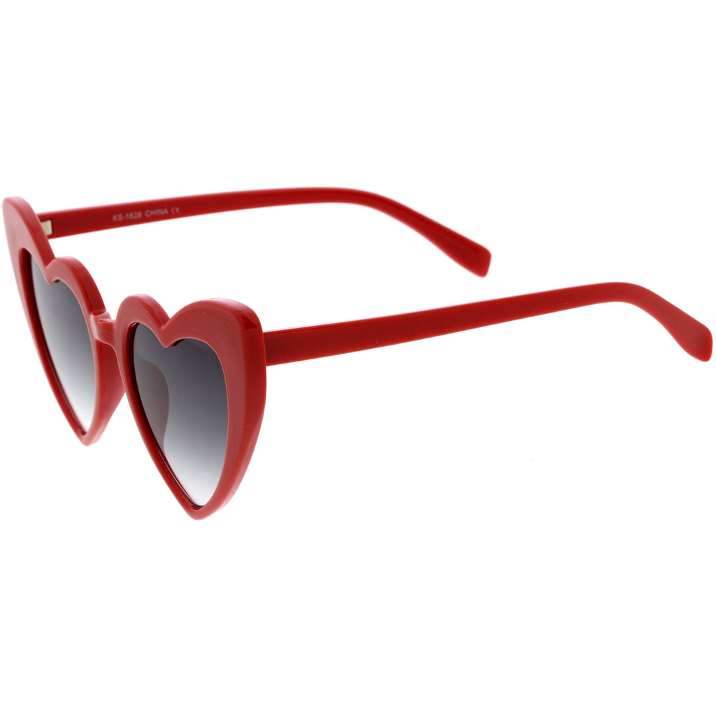 Women's Oversize Translucent Cat Eye Heart Shape Sunglasses C577
