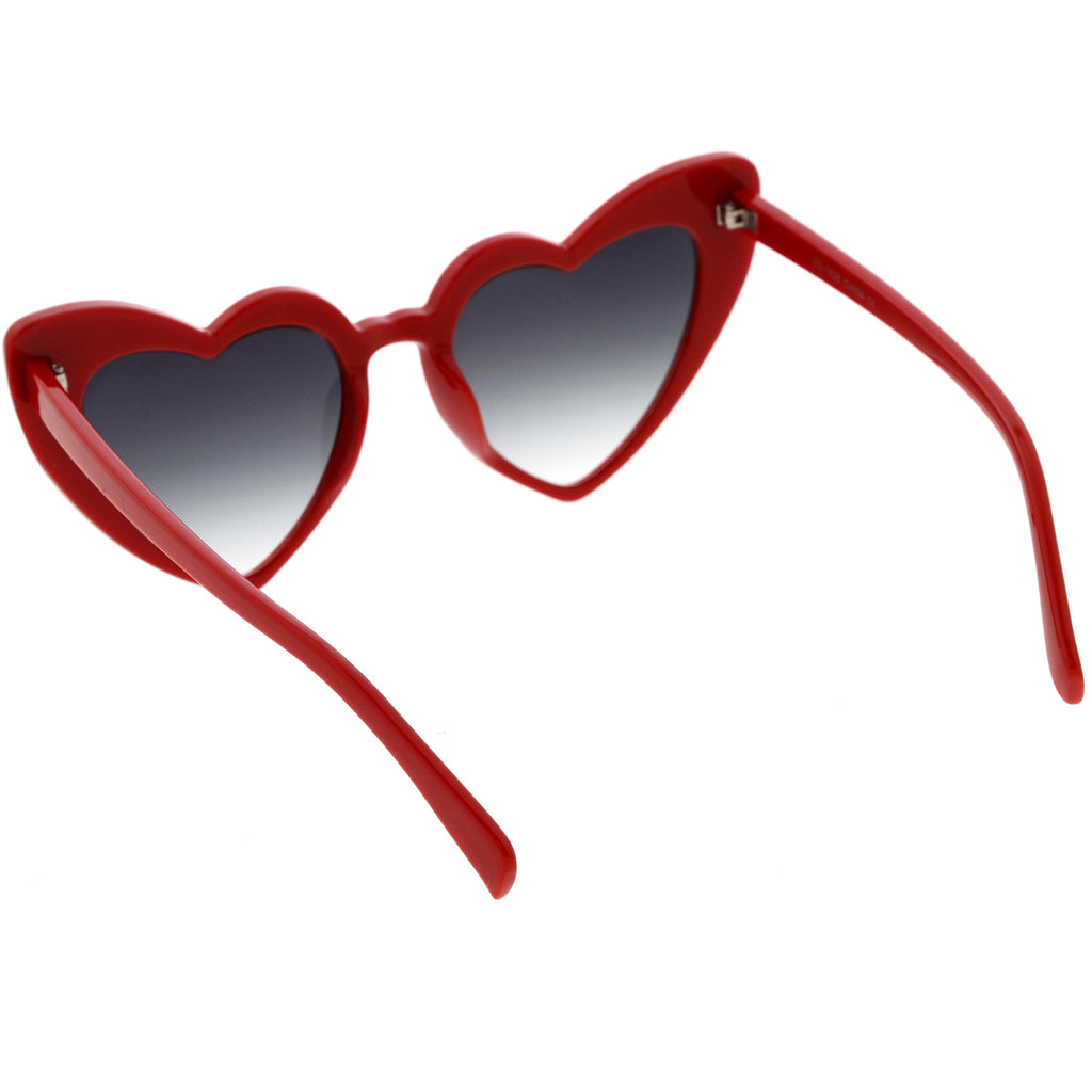 Women's Oversize Translucent Cat Eye Heart Shape Sunglasses C577