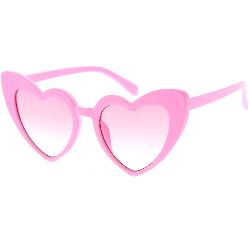 Women's Oversize Translucent Cat Eye Heart Shape Sunglasses C577