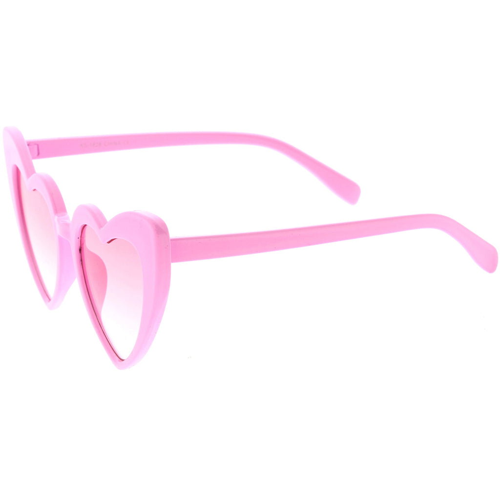 Women's Oversize Translucent Cat Eye Heart Shape Sunglasses C577