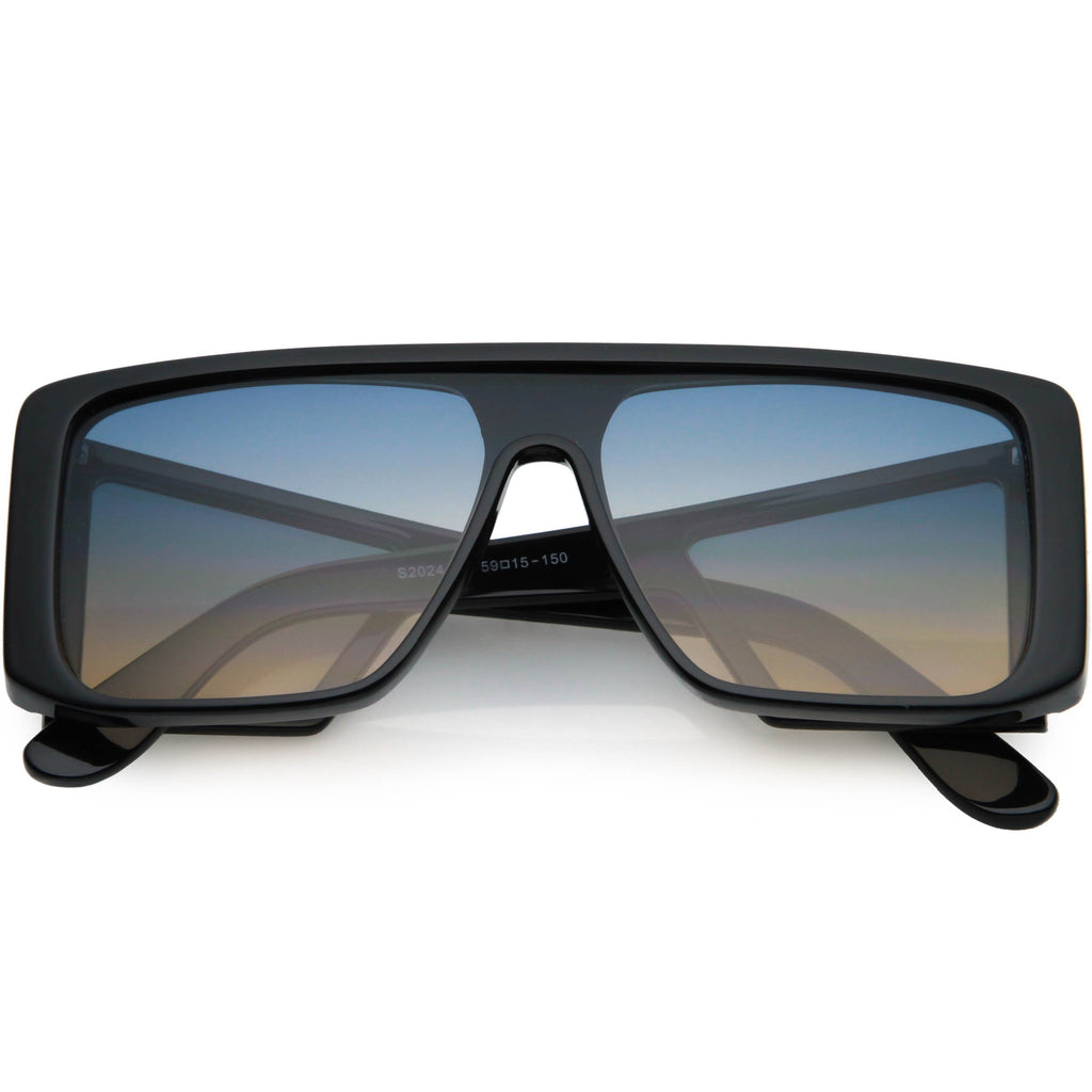 Oversize Retro Modern Square Side Window Shield Sunglasses C963