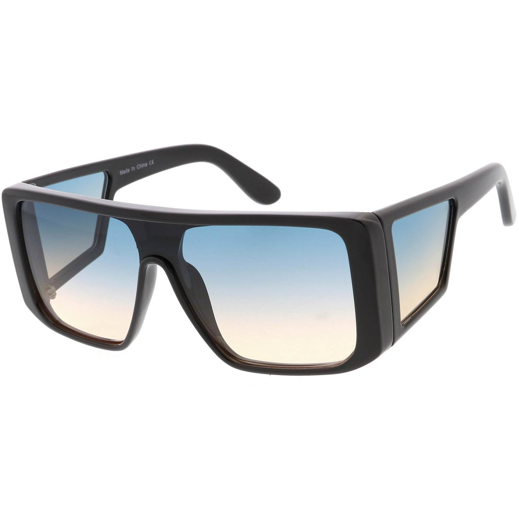 Oversize Retro Modern Square Side Window Shield Sunglasses C963