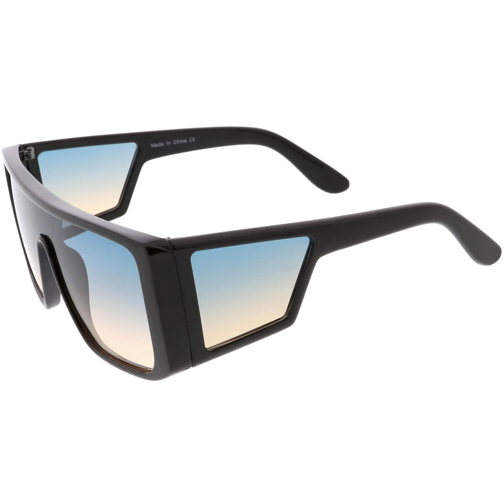 Oversize Retro Modern Square Side Window Shield Sunglasses C963