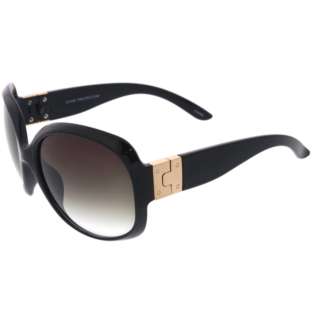 Polished Neutral Colored Lenses Rounded Oversize Sunglasses D173