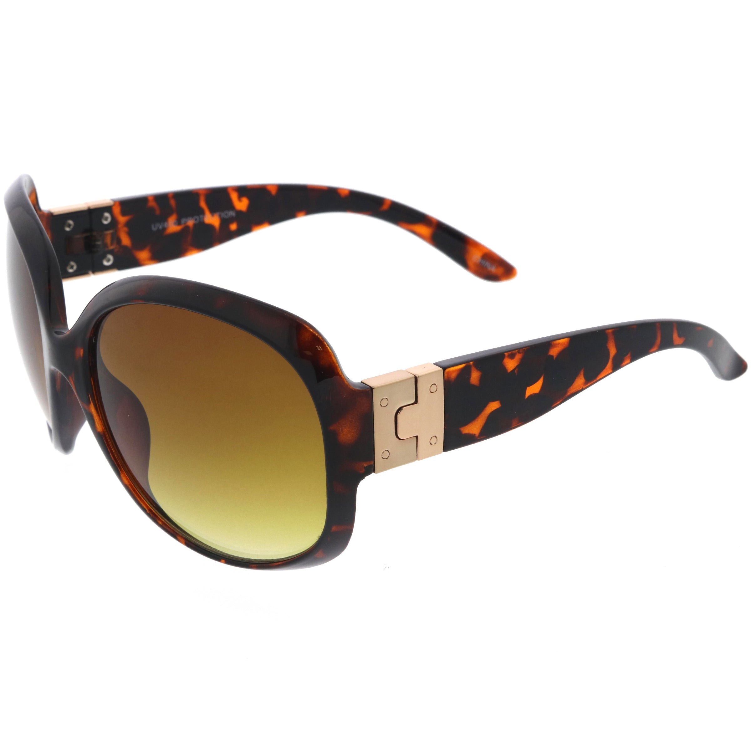 Polished Neutral Colored Lenses Rounded Oversize Sunglasses D173