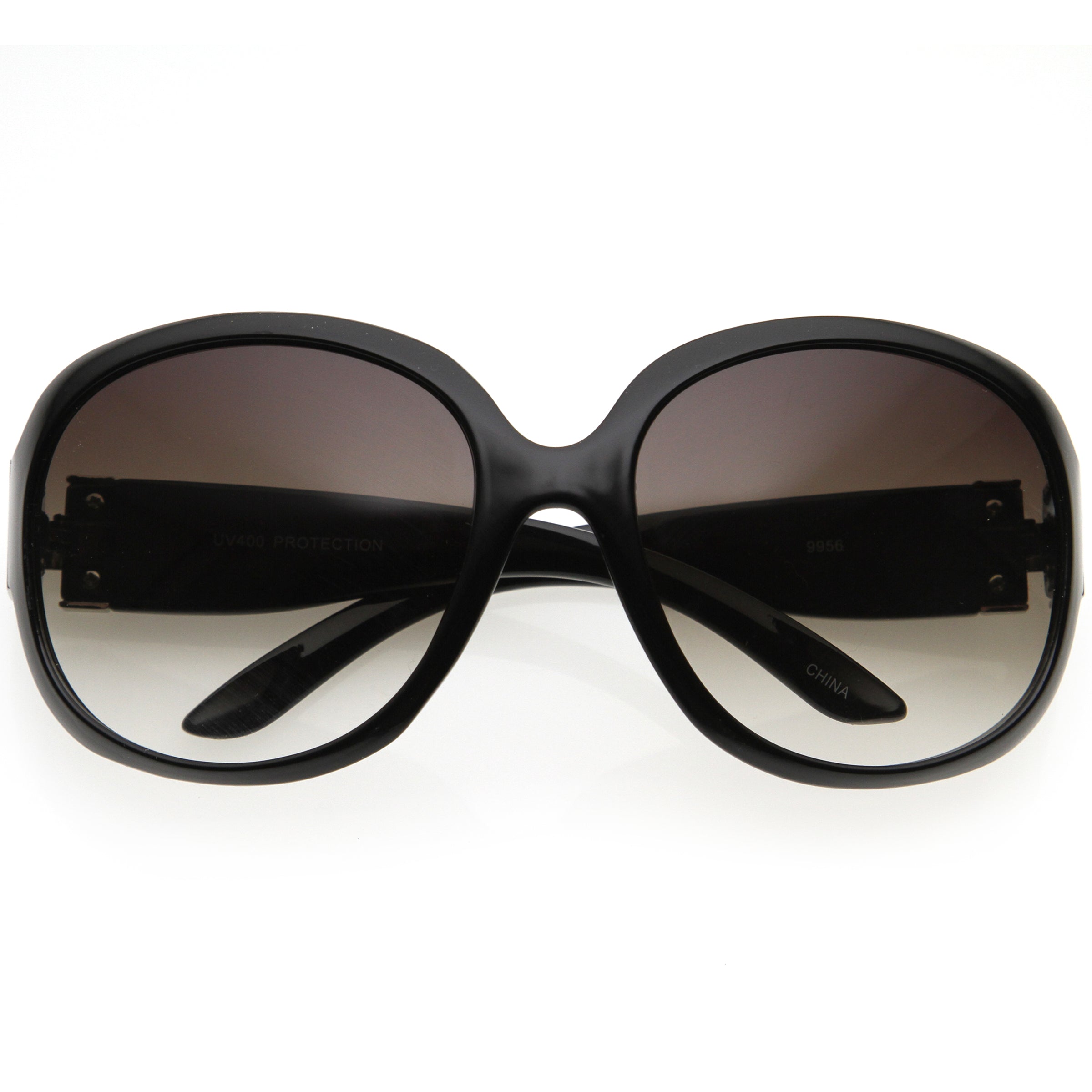 Polished Neutral Colored Lenses Rounded Oversize Sunglasses D173