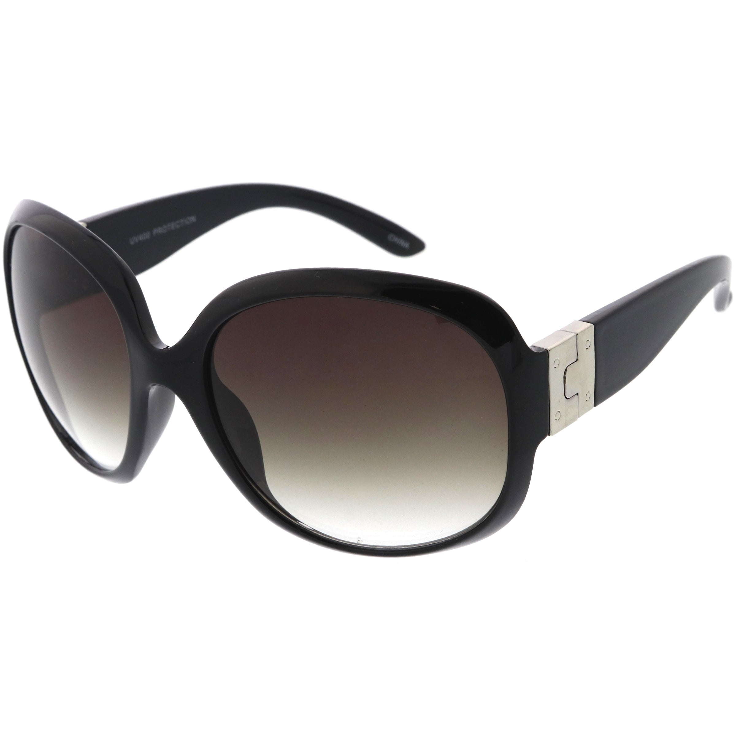 Polished Neutral Colored Lenses Rounded Oversize Sunglasses D173