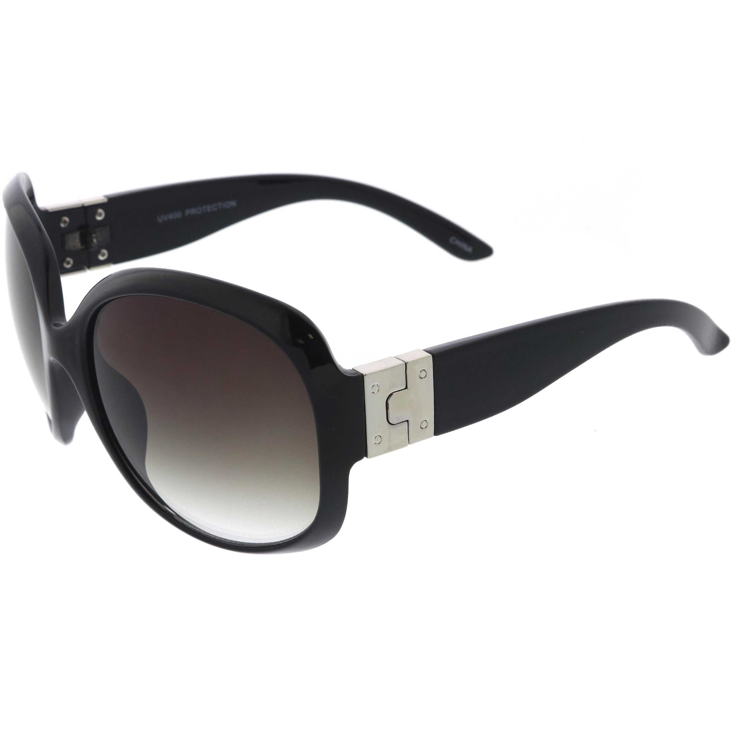 Polished Neutral Colored Lenses Rounded Oversize Sunglasses D173