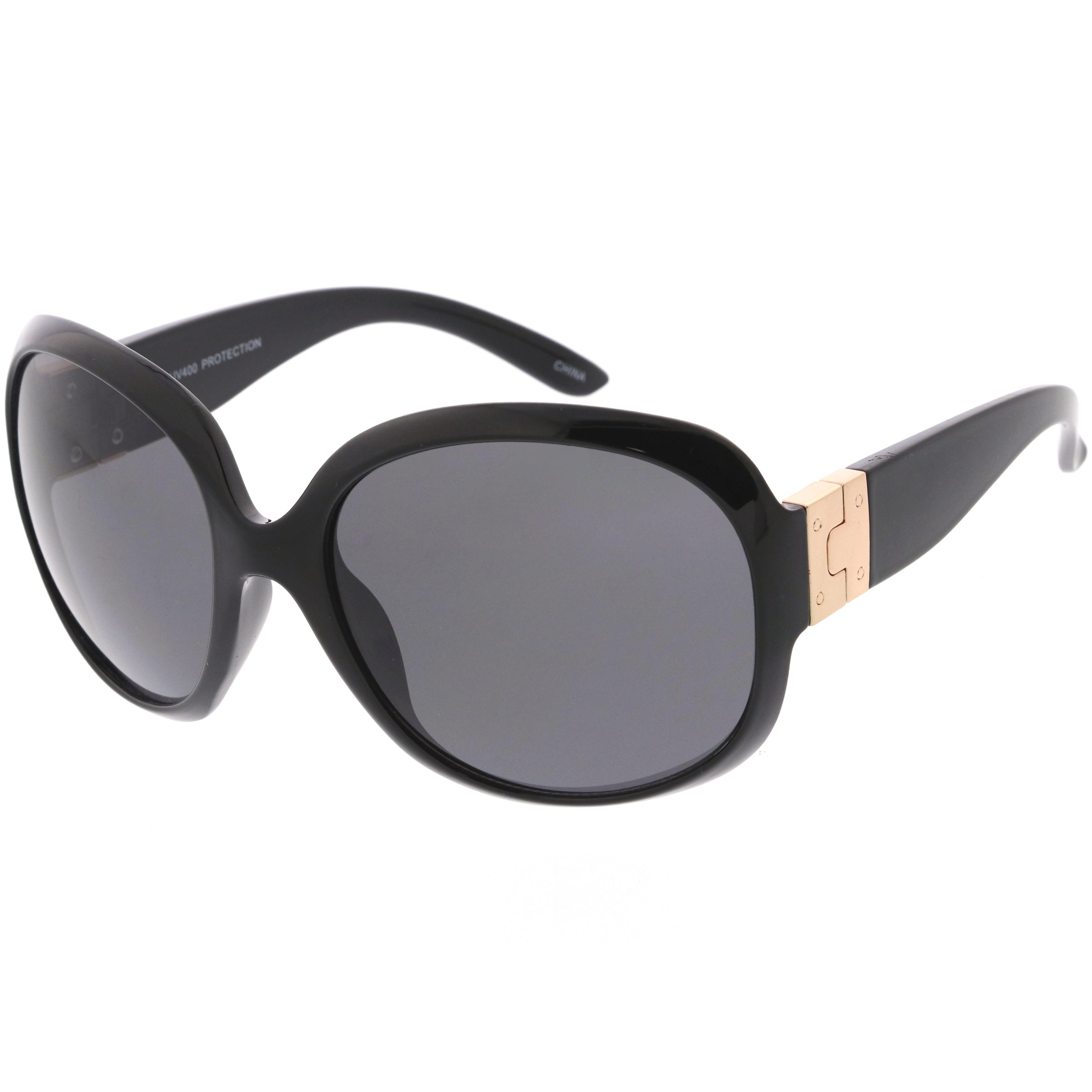 Polished Neutral Colored Lenses Rounded Oversize Sunglasses D173